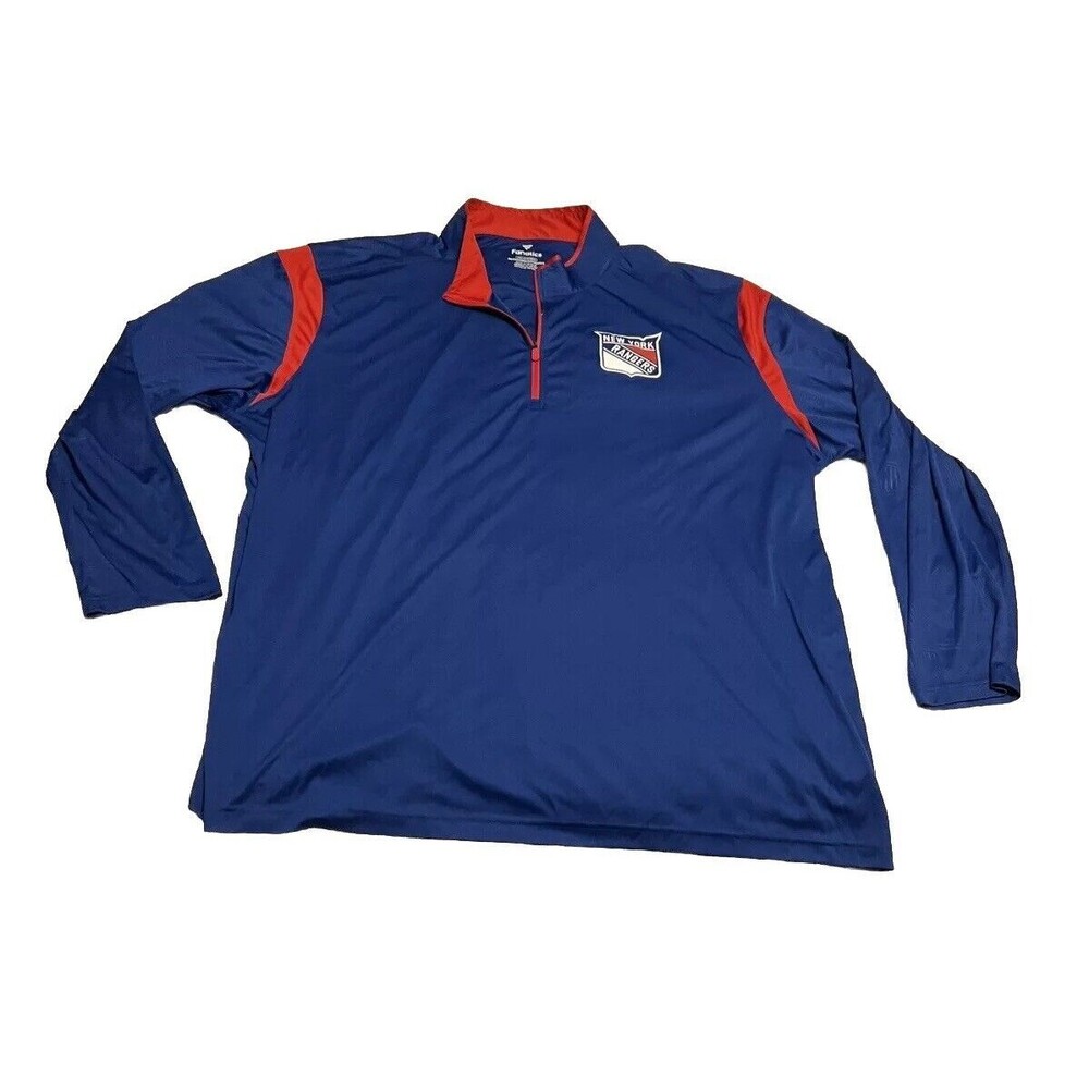 NHL New York Rangers Fanatics Blue 1/4 Zip Mid Weight Pullover Jacket 5XL Hockey